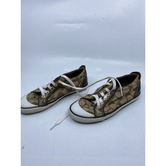 Coach White Tan Women's Sneakers Size 6B - Picture 4 of 7